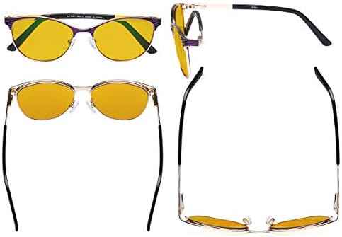 Eyekepper Ladies Computer Glasses - Semi Rimless Blue Light Blocking Eyeglasses Women- UV420 Protection Filter Cateye Eyewear