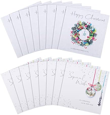 Hallmark Boxed Charity Christmas Cards - Pack of 16 in 2 Lucy Cromwell Illustrated Designs, 25572261, Multicoloured