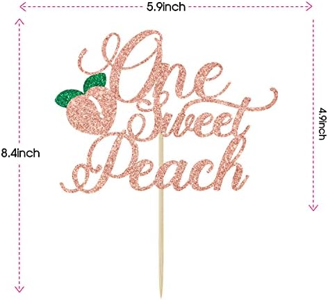 One Sweet Peach Cake Topper, Peach Baby Shower Cake Topper, Sweet as a Peach Baby Shower, Peach First Birthday Party Decorations, Rose Gold Glitter