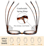 LUR Oversized Round Reading Glasses for Women - 4 Pack Ladies Readers Large Frame +3.00