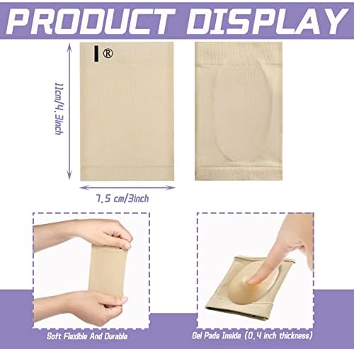 4 Pieces Arch Sleeve Support Flat Foot Arch Sock Support Cushioned Metatarsal Brace Soft Elastic Foot Brace Gel Pad Inside Feet Plantar Metatarsal Compression Sleeve for Pain Relief