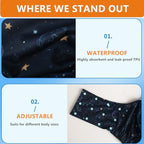 WEEOATAR Unisex Reusable Adult Cloth Diaper,Washable Swim Nappies,Adjustable Incontinence Pocket Diaper with Snaps,Underwear for Seniors,Disability,Postpartum(Dinosaur,XXL)