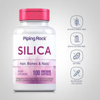 Piping Rock Silica Supplement 500mg | 100 Capsules | Horsetail Extract | Vitamins for Hair, Bones & Nails | Gluten Free, Non-GMO