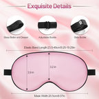 Sleep Mask, Silk Eye Mask for Sleeping with Adjustable Strap, Blindfold Eyeshade for Men & Women, Comfortable & Soft Eye Cover Eyeshade for Night Sleep (Rose Pink)