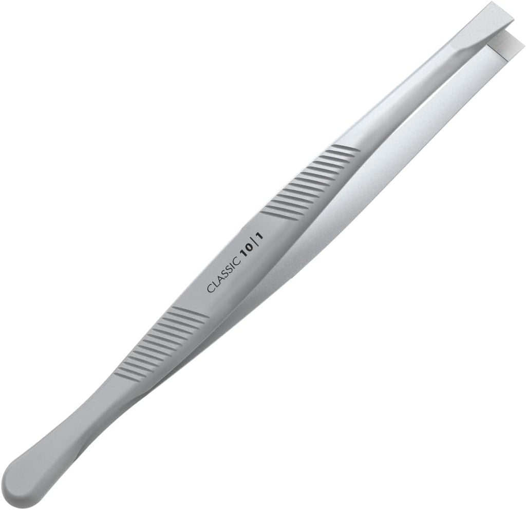 STALEKS CLASSIC 10 Type 1 Eyebrow Tweezers – Wide Straight Stainless Steel for Thick Brows & Precise Home Hair Removal