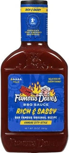 Famous Dave's BBQ Sauce Variety Bundle, 19 oz (Pack of 3) includes 1-Pack Rich & Sassy Flavor + 1-Pack Sweet & Zesty Flavor + 1-Pack Devil's Spit Flavor