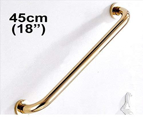 18-Inch Grab Bar for Hotel/Motel/Home Shower Safety, Polished Gold, Heavy-Duty Construction Armrest, Bathroom Bathtub Handrail