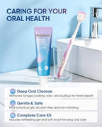 BodyAccel Tongue Cleaner Gel with Tongue Brush – Fresh Breath Oral Care Kit – Tongue Scraper Gel Set for Bad Breath Removal, Maintain Oral Health