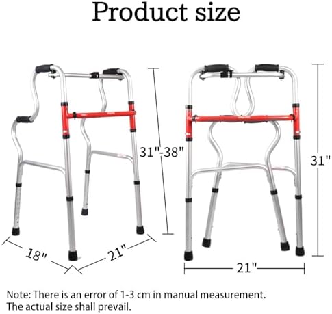 Standard Folding Walker – Lightweight, Sturdy Aluminum Walker for Seniors & Adults, Up to 220 lbs Capacity