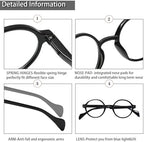 Kerecsen 6 Pack Vintage Round Reading Glasses for Women & Men Blue Light Blocking, Spring Hinge Design, Reading & Office Use