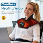 Neck and Shoulder Heating Pads Corldless, Weighted Neck Heating Pad, Heated Neck and Shoulder Wrap Electric Warmer Pads, 5 Heats, 6 Timers (Black.)