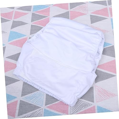 GLEAVI Washable Cloth Diaper for Adults Reusable Incontinence Pants with Super Absorbency for Elderly Care and White