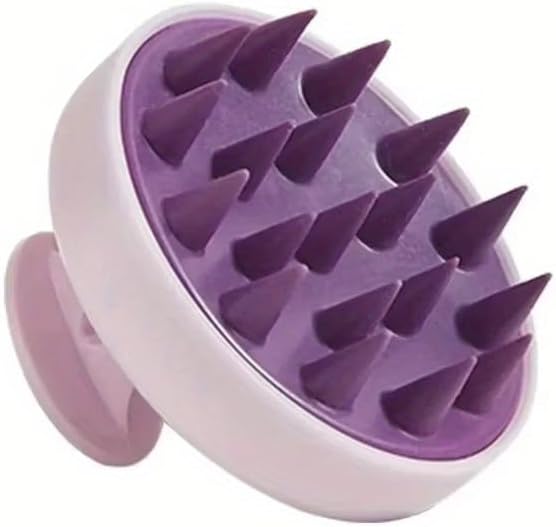 Shampoo Brush & Scalp Massager Comb - Hair Brush with Scalp Massage - Soft Rubber Bristles for Deep Cleansing, Dandruff, Split Ends Hair Care, Scalp Massager for Growing Hair (Purple)