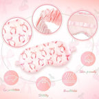 Cuffbow 6 Pack Plush Sleep Mask Set, Cute Plush Eye Masks for Sleeping, Soft Comfortable Travel Nap Blindfold, Sleepover Party Favors for Women(Bow,Pink)
