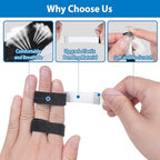 Finger Splint, 12PCS Finger Buddy Straps, Adjustable Buddy tape for Broken Toe, Sprained Fingers Support, Finger Support, Arthritis Finger Splint Rings, Black