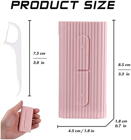 Pink Dental Floss Portable Case, Storage 10 Picks Adult Floss in Box. The Best Tool for Cleaning Teeth and Oral Care. Portable Travel Floss is Perfect for Dinners, Dating, Travel, Hotels.(Pink)