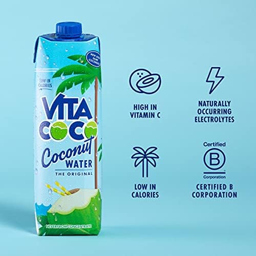 Vita Coco Coconut Water Original, 33.8 Fl Oz (Pack of 6)