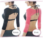 Gudessly Women's Slimming Arm Shapers Back Shoulder Support Wrap Correct Posture Corrector Humpback (XL(fit US M), Black)
