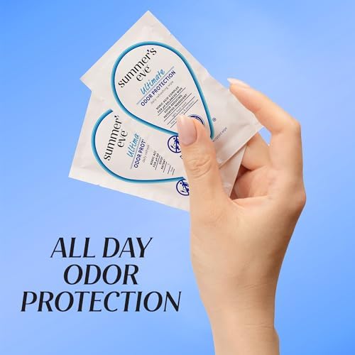 Summer's Eve Ultimate Odor Protection Daily Feminine Wipes, Gentle pH-Balanced Formula with Boric Acid Cleanses & Removes Vaginal Odor, Individually Wrapped Body Wipes, 12 Count