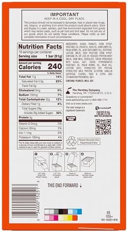 REESE'S FAST BREAK Peanut Butter Nougat Candy Bars, 1.8 oz (Pack of 18)