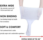 CIRZUEX Extra Wide Socks for Lymphedema Swollen Feet Leg, Bariatric Socks, Cast Boot Sock, Diabetic Non Binding Neuropathy Swelling Women Men 2 Pairs