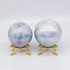 BEINUANCRYSTAL 1pc 60mm-70mm Natural Crystal Quartz Stones Aura Blue Calcite Sphere Celestite Ball for Healing