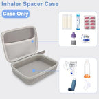Klawdsky Hard Travel Case for Asthma Inhaler, Inhaler Spacer Case for Kids and Adults,Gray (Bag Only)