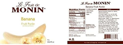 Monin Banana Puree Fruit Puree, 1 Liter (01-0407) Category: Drink Syrups