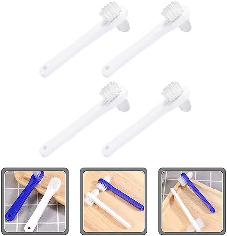 Beaupretty Double Heads Denture Toothbrush Small Portable Denture Cleaning Brush Ergonomic Design for Gentle Care Travel Oral Hygiene
