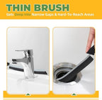 Cleaning Brush - 3 Pcs Hard Bristle Crevice Cleaning Brush, Grout Brush, Scrub Brush Cleaning Supplies, Gap Cleaning Tools for Bathroom Kitchen Toilet Window Track (3, Black)