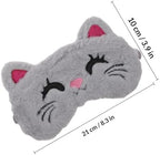 Housoutil Cartoon Plush Eye Masks 2pcs Set, Breathable Sleeping Eye Covers with Cute Animal Embroidery, Portable Soft Blindfolds for Travel and Night Sleep