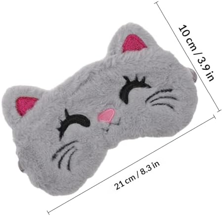 Housoutil Cartoon Plush Eye Masks 2pcs Set, Breathable Sleeping Eye Covers with Cute Animal Embroidery, Portable Soft Blindfolds for Travel and Night Sleep