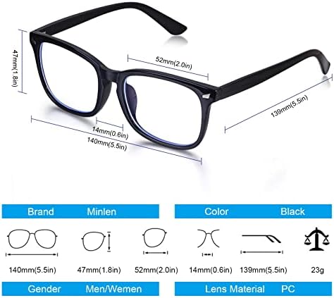 Blue Light Blocking Glasses for Women/Men Clear Frame Square Eyeglasses Computer Gaming Screen Glasses