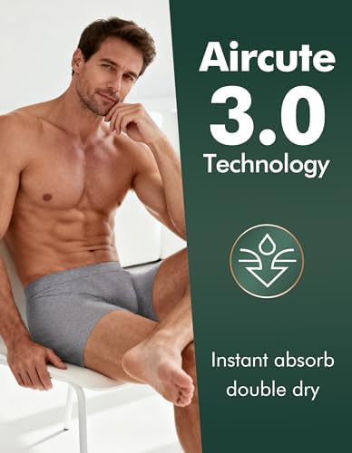 AIRCUTE Washable Absorbency Urinary Incontinence Underwear for Men Bladder Leakage Protection Boxer Briefs, 3 Pack