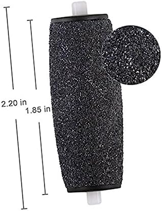 FOMIYES 4 Pcs Electronic Foot File Replacement Roller Heads Black Extra Coarse Compatible Pedicure Foot File for Dead Skin Removal