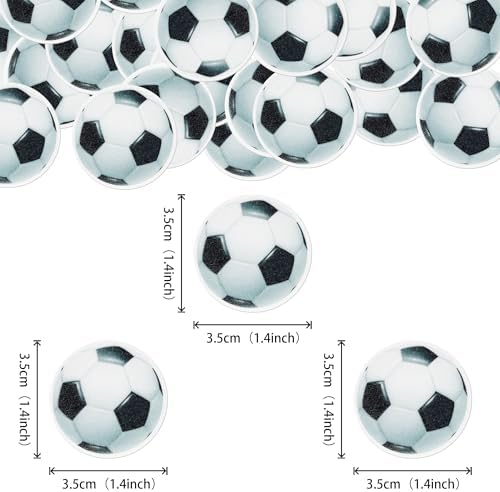 48 PCS Edible Soccer Ball Cupcake Toppers Wafer Paper Soccer Cupcake Picks Edible Football Cupcake Decorations for Sports Soccer Ball Theme Baby Shower Kids Birthday Party Cake Decoration Supplies