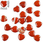 Tumbled Polished Natural Red Jasper Crystal Heart Stones, Crystals and Healing Stones Quartz Bulk for Wicca, Reiki, Healing Energy, Chakra Stones, Witchcraft Supplies(20Pcs)