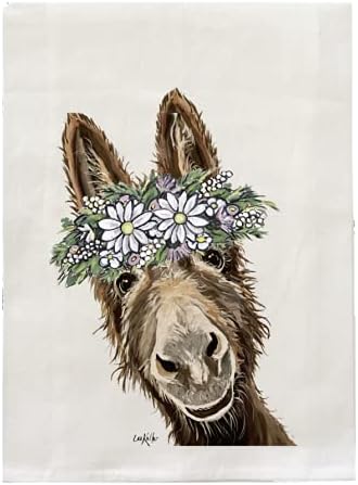Donkey Tea Towel - Donkey Flour Sack Towel - Farmhouse Kitchen Decor - Donkey Lover Gifts - Dishtowel - Handmade