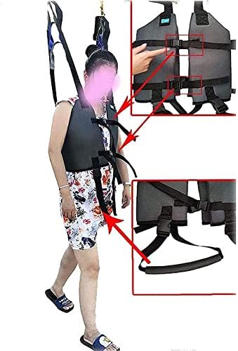 Patient Lift Sling, Standing Guide Exercises Thigh Hip Waist Lumbar Supports Walking Supports Transfer Belt with Padded Chest Pad