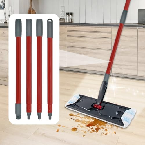 Mop Handle for Ocedar, Mop Handle for O Cedar, Spin Mop Replacement Handle for O Cedar, 4 Section 30" to 58" Mop Handles for Ocedar Spin Mop & H2pro Flat Mop, Mop Stick Mop Pole Handle for Ocedar Mop
