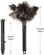 Retractable Feather Duster-Genuine Ostrich Feathers,Anti-Static,Reusable Eco-Friendly Handheld Cleaning for Keyboard,Home,Car,Office(10 to 15 Inches) 6 Pack