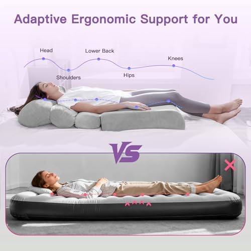 BBL Bed After Surgery for Sleeping – Ergonomic BBL Pillow Designed for Brazilian Butt Lift, High-Density Pressure-Relief Foam, Removable Velvet Cover, BBL Recovery Must Haves (67x22x6.3in)