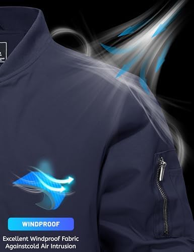TACVASEN Men's Bomber Jackets Thermal Quilted Jacket Water Resistant Warm Winter Coats