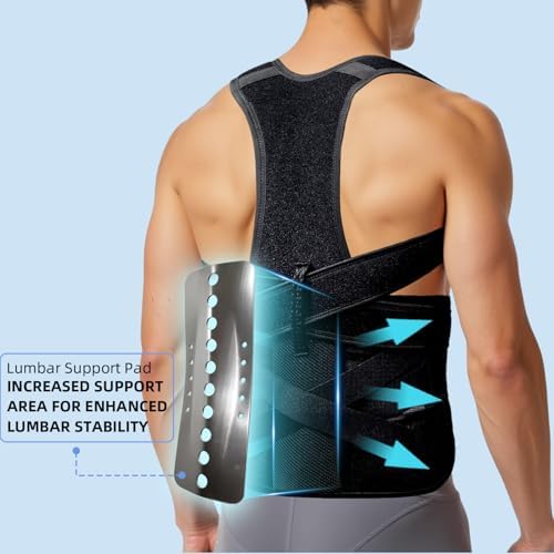 Upgraded Posture Corrector for Women & Men, Back Brace for Upper/Lower Back Pain, Herniated Disc, Sciatica,Adjustable Support & Bionic Panel XL (38"-42")