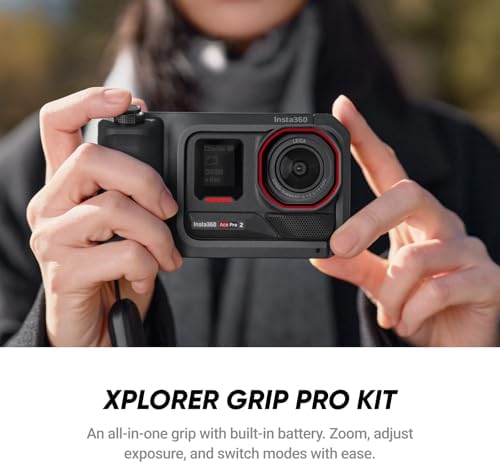 Insta360 Ace Pro 2 Flash Print Bundle - 8K Waterproof Action Camera Co-Engineered with Leica, 1/1.3" Sensor, Dual AI Chip, Leading Low Light, Xplorer Grip Pro Kit for Street Photography