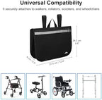 supregear Wheelchair Side Bag, Waterproof Storage Pouch for Rollator, Walkers, Power Wheelchairs and Knee Scooters - Wheelchair Armrest Bag for Elderly Seniors Portable Travel Tote