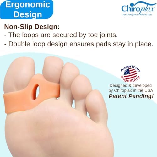 Chiroplax Bunion Corrector Pads Silicone Big Toe Separator Straightener Spacer for Women & Men Hallux Valgus Pain Relief Sleeve Cushion Splint Protector (4 Pads w/Shims - Large)