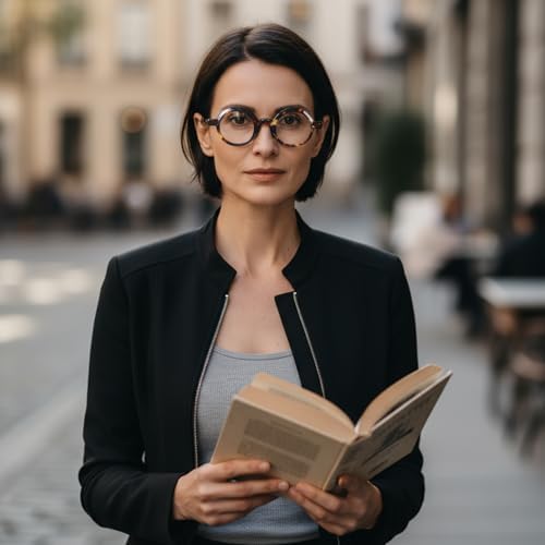 MMOWW 3 Pack Retro Round Reading Glasses for Women Men Blue Light Blocking Readers with Spring Hinges