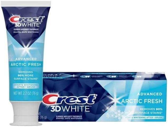 Crest 3D White Advanced Whitening Toothpaste, Arctic Fresh, 2.7 oz Value 2 Pack