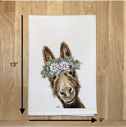 Donkey Tea Towel - Donkey Flour Sack Towel - Farmhouse Kitchen Decor - Donkey Lover Gifts - Dishtowel - Handmade